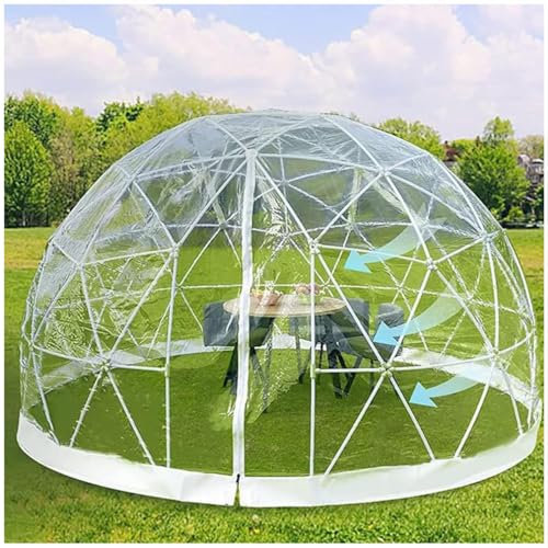 GAYAYAS Serra da Giardino a Cupola Igloo, Tenda a Igloo a Bolle da 5-7 Persone, con Copertura in PVC, Porta e finestre, casa a Cupola da Giardino Trasparente per Esterni, Feste,3.6M