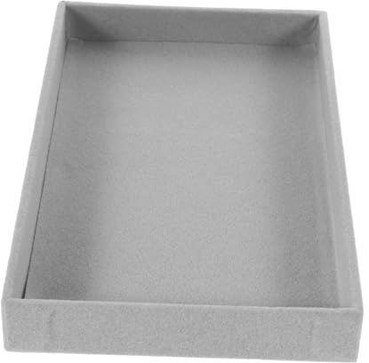 MUELODSIC Plateau à Bijoux Empilable Velours Gris Insert Pour Tiroir Organiseur Bagues Colliers Bracelets Présentoir De Rangement Pratique Et Réutilisable