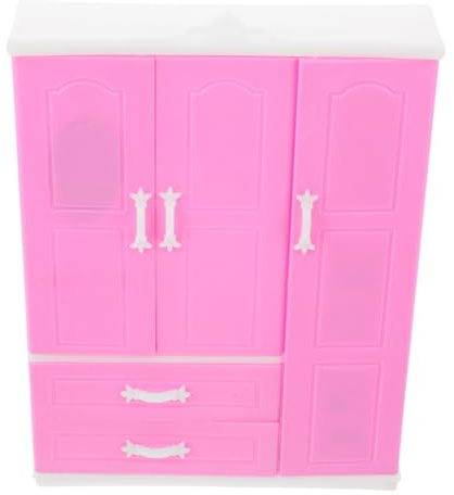 Vaguelly Armoire pour Maison de Poupée Meuble Miniature de Décoration avec Compartiments pour Vêtements et Accessoires de Jouets pour Chambre Garçon Fille