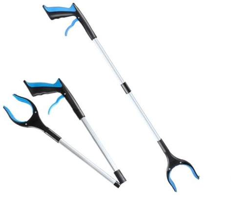 Prácticas Pinzas Para Basura Extensibles Equipadas Con Imán Capacidad 388 G Ergonómico De Metal Uso Prolongado Cómodo Recogedor Basura Aluminio Plegable Imán