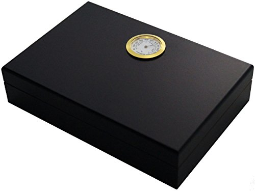 GERMANUS Mini Sigari Humidor per la Corsa, Divano o terrazza in Nero con Legno di Cedro