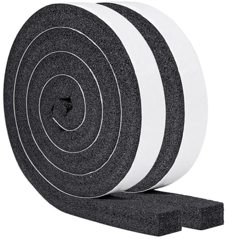 Yotache Air Conditioner Window Seal Kit - 1x1 High Resilience Weather Stripping Foam Tape for AC Windows & Door Insulation, Noise Reducing, Air Leak Proof, 13Ft Long (6.5Ft x 2 Rolls, Black)