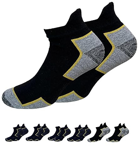 Lucchetti Socks Milano Calze da Lavoro Estive Uomo Corte Fantasmini Uomo Cotone Calzini Corti alla Caviglia Traspiranti e Rinforzati Soletta in Spugna (6 Paia, 39-42)