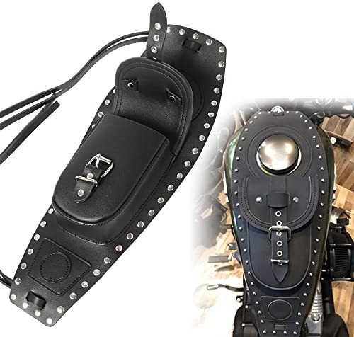 BIKING Motorrad Tankrucksack, Motorrad Tankrucksack Gas Tank Pad Cover Schwarz Kunstleder Kompatibel mit XLX1000 XL1200X XLH883