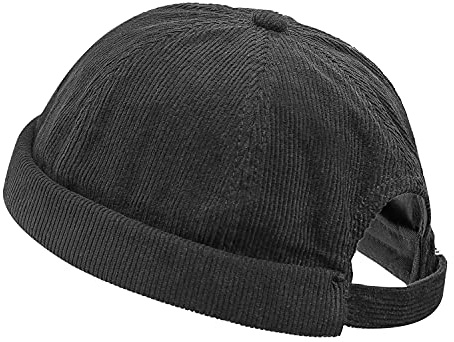 CLAPE Unisex Corduroy Docker cap Berretto Senza Visiera Berretto Portuale Uomo Cappellino Docker Regolabile Retro Brimless Hat