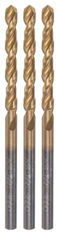 sourcing map 3pcs Twist Drill Bits 3.3mm Titanium Coated (HSS-E) M42 High Speed Steel 8% Cobalt Straight Shank for Stainless Steel Aluminum Alloy Metal