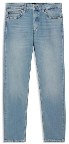 BOSS Mens Delaware BO Pure-Blue Slim-fit Jeans in Comfort-Stretch Denim