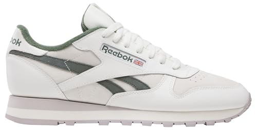 Reebok Baskets Classiques Unisexes en Cuir, Craie, Vert cassé, Taille 37,5 UE, Chalk Chalk Breakaway Green, 37.5 EU