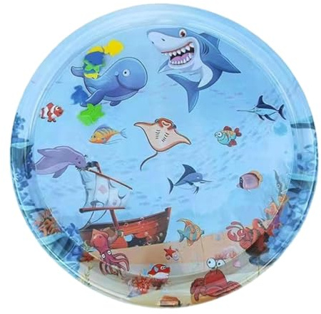 Aufblasbare Sensorische Wassermatte für Haustier und Baby | 100 x 100 cm Sensory Water Mat | Sommer Wasserspielmatte Wasserbett Kühlmatte für Hund und Katze
