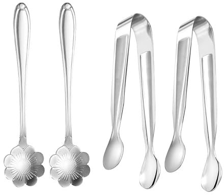 JCUGSBS Mini Pinces à glaçons en Acier Inoxydable pour thé, café, Bar (6pcs)