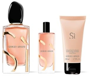 Giorgio Armani Sì Intense Geschenkset, Eau de Parfum 100 ml + 15 ml, Körperlotion 50 ml, Valentine Edition 2024
