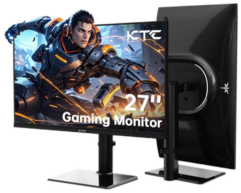 KTC Gaming Monitor 4K 160Hz 144Hz, 27 Zoll UHD - Schnelles IPS-Panel 1ms, HDR400, 132% sRGB, robuste Kohlefaserrückwand, Verstellbarer Standfuß, DP1.4 / HDMI 2.1 Monitor für Gamer und Designer