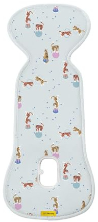 Aeromoov - Cuscino per seggiolino Air Layer - Inserto per seggiolino auto o passeggino - Gruppo 0 - Rivestimento estivo anti-scherzo - Cotone biologico - Circus Tigers
