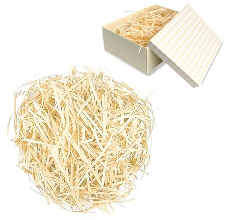 Pilyero 300g Füllmaterial Geschenk, Füllmaterial für Pakete, Heller Champagner, Geeignet für das Ankleiden und den Schutz von Geschenken und Österliche Geschenkdeko
