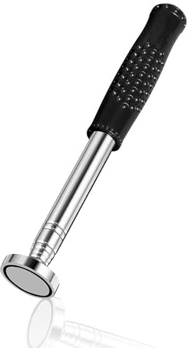 ANBOO Barra telescópica magnética, imán de varilla extrafuerte, 23-104 cm, extensible, con capacidad de carga de 50 kg (22,7 kg), mango antideslizante, imán telescópico para taller, coche, elevador