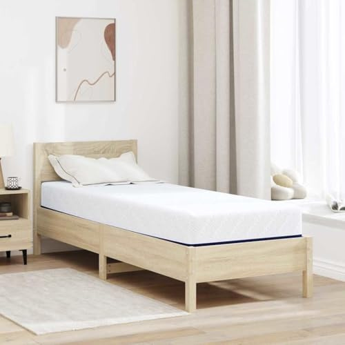 Traylux Madrass, vitt och blått, 70 x 200 cm, jacquardtyg med gelskum, ergonomiskt ventilerande för sovrum och gäster, minnesskum, kallskum, tvättbart för vilsam sömn