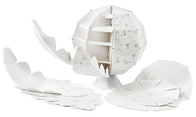 Donkey Products My First Globe Globo di Carta, Mappamondo da Colorare, Carta Riciclata, Bianco, 27 cm, 400714