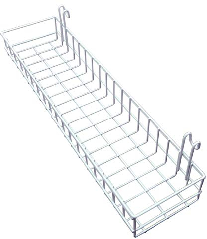 Cestino di Griglia, Organizer per Montaggio A Parete per Griglia A Muro, Organizzatore della Cucina, Stoccaggio del Cavo per Le Forniture Domestiche, Decorazione della Parete(Bianca)