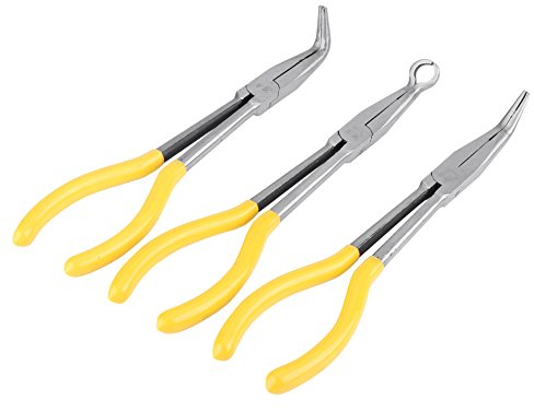 Fdit - Set di 3 pinze a becco extra lungo, 45/90 gradi, piegate a forma di O, set di 3 pezzi