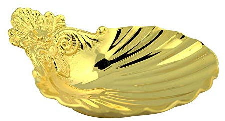 6 Baptismal Holy Water Shell | Goldtone or Silvertone | Perfect for Clergy and Churches | Church Goods (Goldtone)