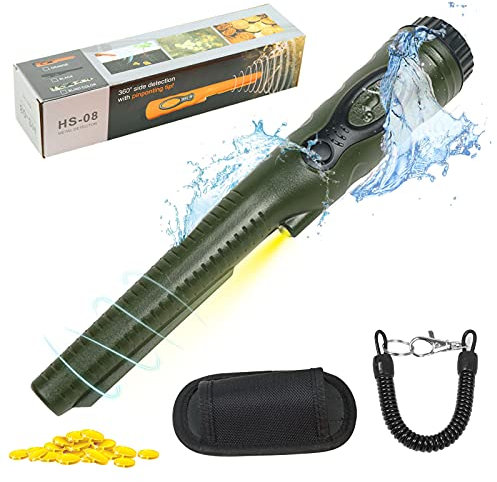 Détecteur de Métaux Portable WingFly, IP66 Etanche Pinpointer Détecteur de Métaux 360° Détection pour Enfants Adultes Haute Sensibilité avec Indicateur LED Intégré pour Chasse au Trésor