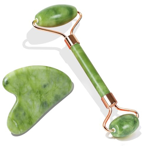 BAIMEI IcyMe Jade Face Roller & Gua Sha Set,Self Care Gifts for Women