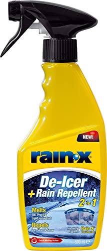 Rain-X Spay Antighiaccio Auto y Idrorepellente Vetri Auto, Sbrinatore Parabrezza Auto ad Effetto Immediato 500 ml