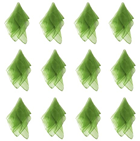 Larcele 12 Pcs Square Dance Jonglieren Schals für Kinder Mädchen Party Aktivitäten Zubehör Dekoration WDSJ-02 (Armeegrün)