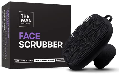 The Man Scrubber per il viso in silicone da uomo-Spazzola esfoliante delicata e massaggiatore per il viso-Rimuove la pelle morta e secca-Routine di cura del viso-Accessori da bagno (1 confezione)