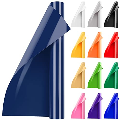 Artcut Iron On Vinyl, 12 x 3ft Heat Transfer Vinyl for Fabric, Clothing, Bag, Shoes (Navy)