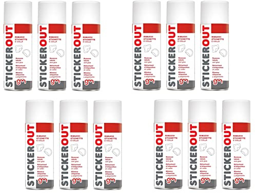 MagazziniGM STICKEROUT, Spray Rimuovi Adesivi e Colla, Efficace su Etichette Adesive, Formula a Base di Solventi, Versatile su Diverse Superfici, 200 ml (12)