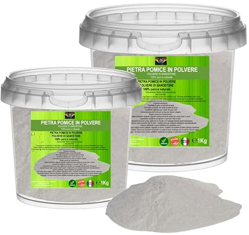 Polvere fine Pietra Pomice Superiore Esfoliante Naturale Scrub Corpo vaso con tappo Pura al 100% - 500 Gr Prodotto Perfetto per Cosmetici e per lo SCRUB (500 Grammi)