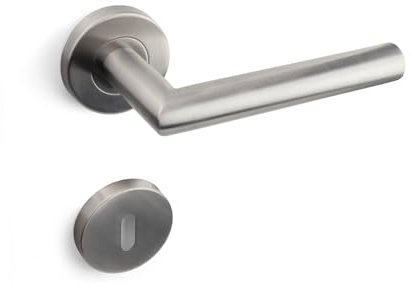 VERAMET Türgriff Set aus Edelstahl (Bohrschablone & Montageanleitung) | BB - Für Zimmertüren | Türklinken Innentüren - Türbeschlag - Drückergarnitur Zimmertüren Rosetten für Zimmertürgarnitur