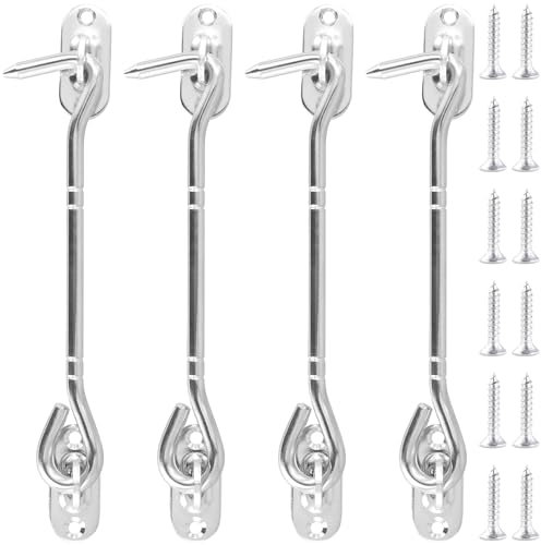 SYUTBOU 4 ganci tempesta con occhiello, 15 cm, acciaio inox, ganci per cabina, finestra, porta, giardino, recinzione