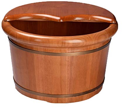 ZURBAQD Eimer für Fußbad, Saunazubehör Saunaeimer Wassereimer, handgefertigte Fußbadwannen aus Holz, Fußentspannungsfass als Geschenk Warm as Ever