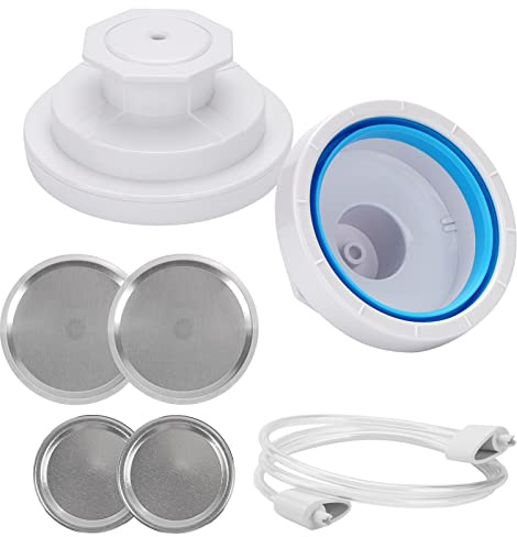 Mason Jar Vacuum Sealer Kit for FoodSaver - Food Saver Jar Sealer Attachment,Food Storage with Accessory Hose for Regular and Wide Mouth Mason Jars
