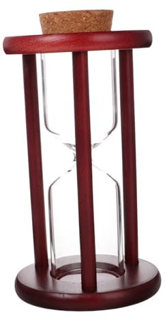 PRETYZOOM Reloj De Arena Recargable Decorativo 9,8x17 Cm Madera y Cristal Temporizador Multifuncional para Hogar y Oficina Decoración DIY Tapón De Madera
