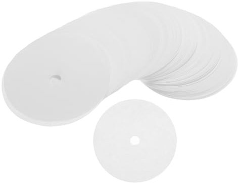 QUARKZMAN Filtros de Café de Papel Desechables Redondos con Agujero de 3.74 Pulgadas de Diámetro Exterior Para Cafetera de Espresso, Oficina En Casa Paquete de 100, Blanco