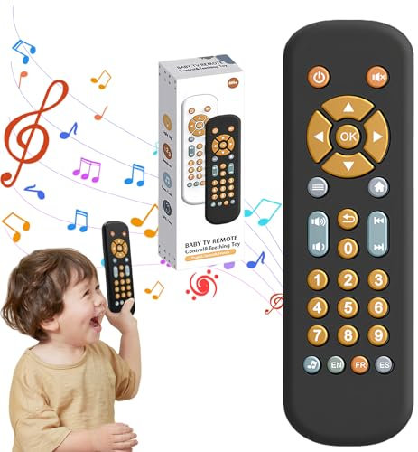 Mando Bebe Juguete con Sonidos y Luces, Baby 6 Meses+ Educativos, Mando Bebé Interactivo con 3 Idiomas Español/Inglés/Francés, Regalo Bebé Niña Niño, Juguete Musical Aprendizaje