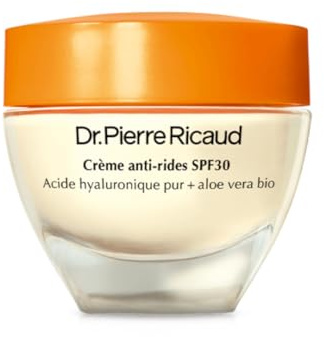 Dr Pierre Ricaud Crème Anti-Rides SPF30 - Crème pour le Visage à l'Acide Hyaluronique Pur et Aloe Vera Bio - Soin de Jour pour Femme - Crème Solaire pour le Visage - 40ml