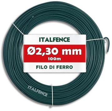 Alambre de hierro Ø2,30mm para tensión plastificado verde, 100m