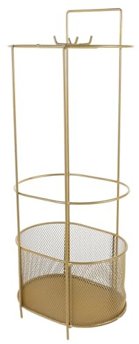 Toyvian Paragüero de Metal Dorado Pequeño Soporte Independiente para Interior con Bandeja Antigoteo Organizador Versátil para Sombrillas Rectas y Plegables Entrada y Pasillos