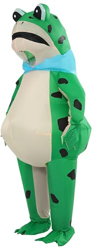 FUNFOCUS Disfraz de rana inflable para adultos, unisex, verde, talla única, perfecto para carnaval y fiesta temática