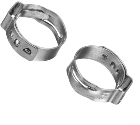 Besttoolifes Morsetto per anello in acciaio inox, raccordo a crimpare PEX per tubi, morsetto per tubo a orecchio singolo, morsetto per riparazione tubi da 7 mm a 14 mm, tenuta a 360 gradi, 10 mm