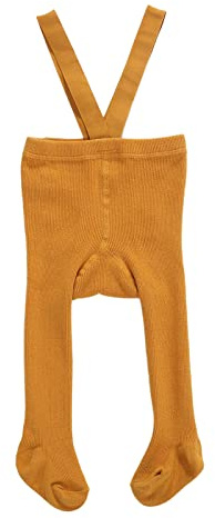 Zukmuk Collant in Maglia per Bebè con Bretelle Caldi Leggings a Vita Alta per Neonati Bambini 0-3 Anni(Arancia,0-12 Mesi)
