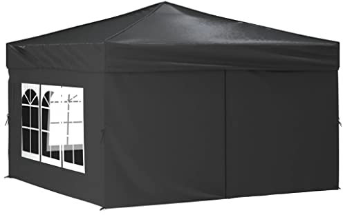 vidaXL Hopfällbart partytält med sidoväggar antracit 3x3 m