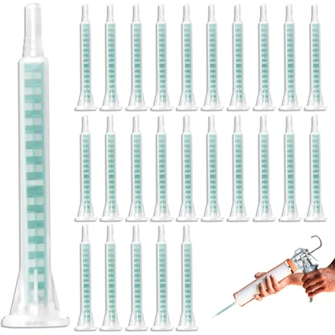 50 Pièces de Mélangeurs Statiques pour Colle 2K, Tube de Mélange de Colle en Plastique AB, Buse de Mélange Époxy, Buse de Mélange Statique pour Pistolet à Colle 2K, Pistolet à Colle AB