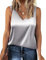Zeagoo Damen Satin Tank Top Sommer Ärmellose Blusentop V-Ausschnitt Weste Top Casual Shirt Tops Bluse Grau XXL