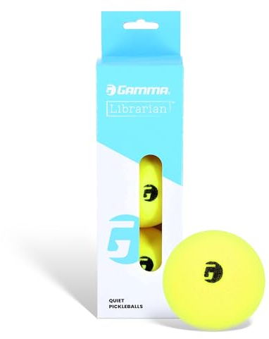 Gamma Librarian Foam Quiet Pickleball Balls – Low-Noise Practice Balls with True Bounce on Any Surface – Yellow Foam Pickleballs Available in 48 Box, 3 Pack, or 6 Pack