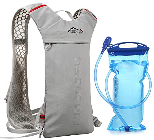 Kavolet 5 l dryckesryggsäck med 2 l vattenbubbla superlätt, ventilerande drickväst, hydrationspaket cykelryggsäck för löpning, camping, vandring, maraton
